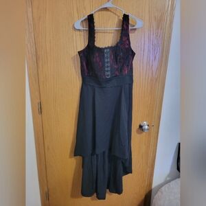 Hot Topic XL Burgundy Corset High-Lo Dress